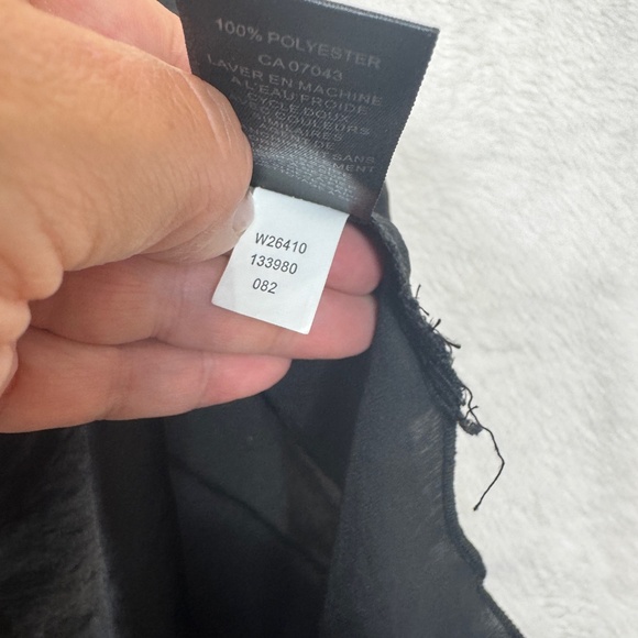 Grey & Gray Sleeveless Blouse Womens Size Small Black Satin Goth Classic - Picture 5 of 9